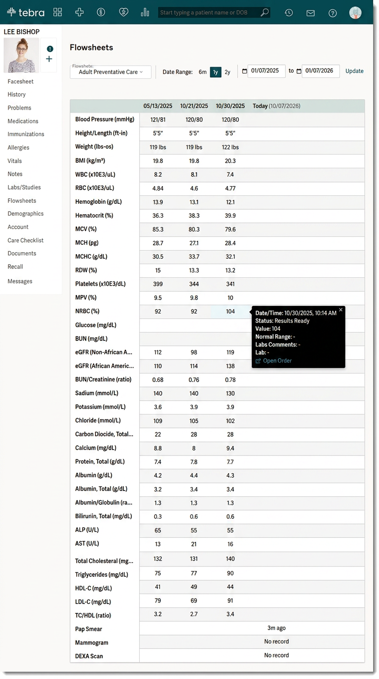 Kareo Clinical patient overview