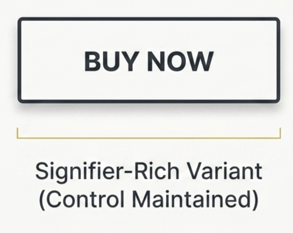 Signifier-rich button variant, control maintained