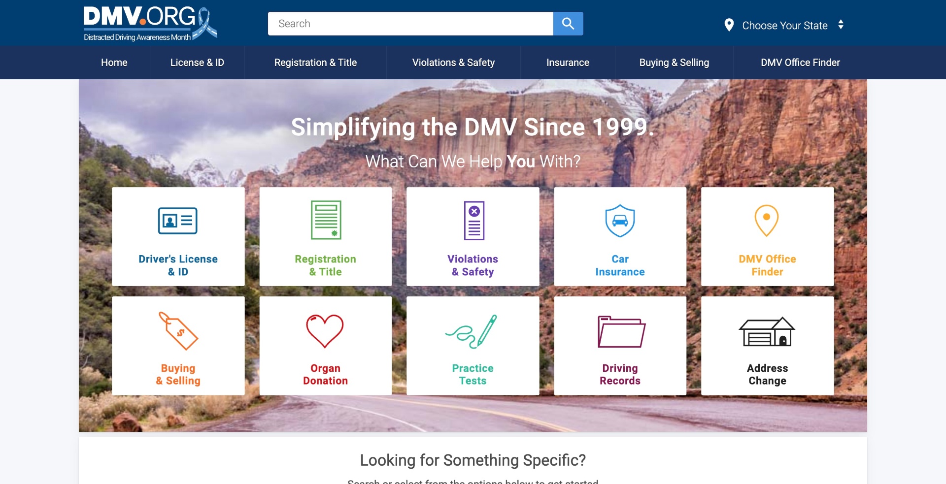 DMV.ORG homepage after rebrand